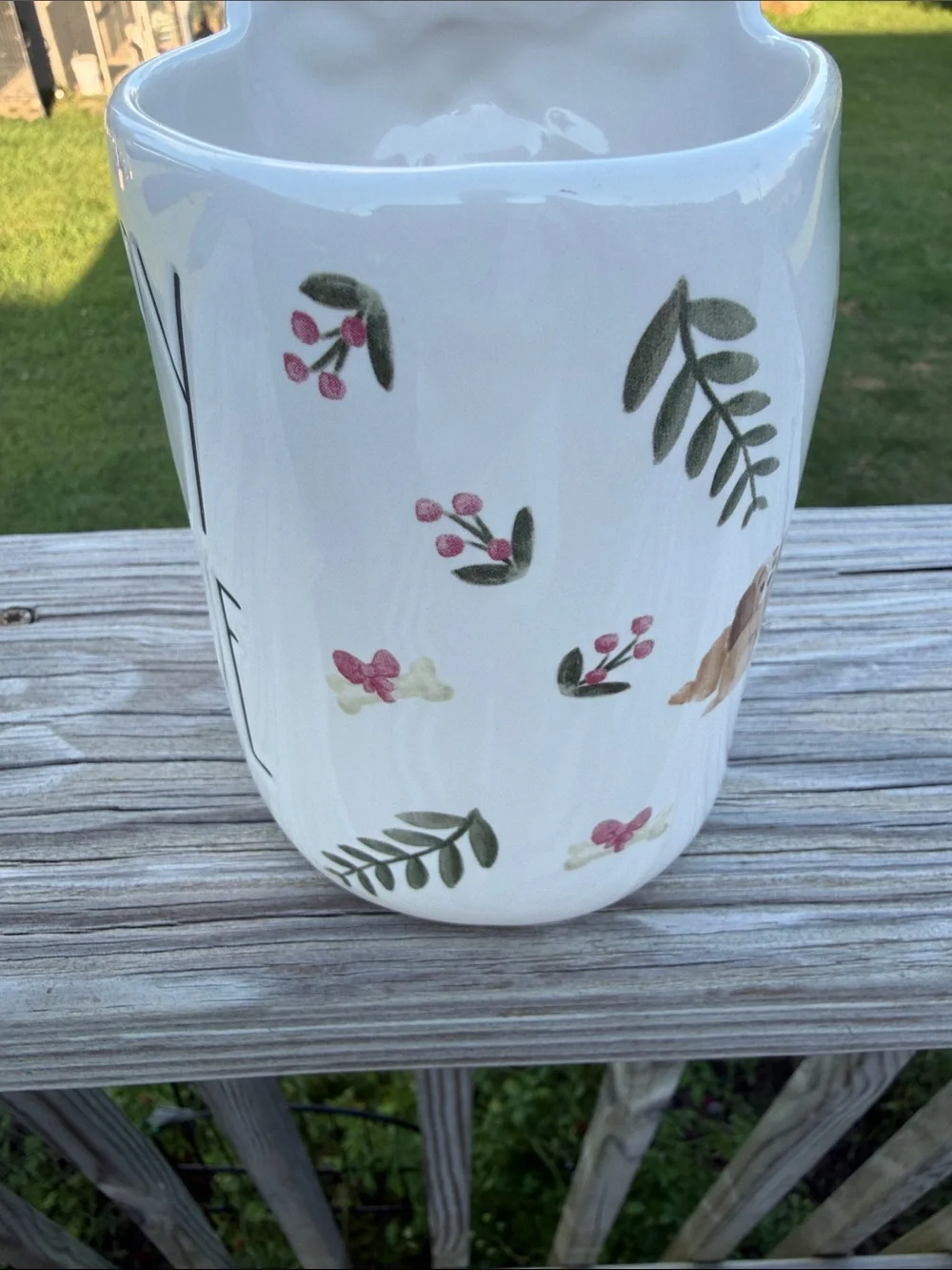 Rae Dunn Disney Lady the Tramp Pink-Handle Ceramic Mug